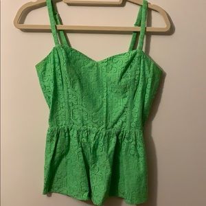 Floral lace peplum top